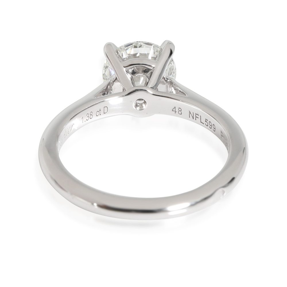 Cartier 1895 Diamond Engagement Ring in Platinum G VS2 1.38 CTW - Picture 4 of 5